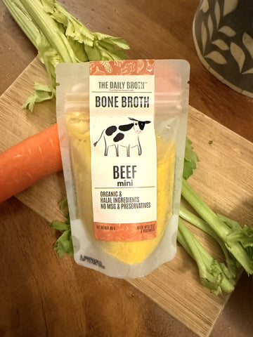 Grass Fed Beef Bone Broth Minis (80gm x 6 packs) - Frozen (RESTOCK EST 22 MARCH)